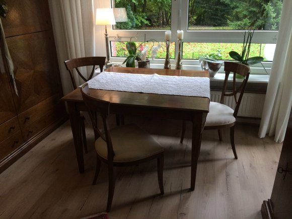 antike Stühle und Tisch